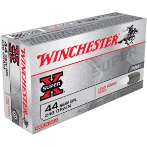 Winchester Ammo X44SP Super X 44 S&W Spl 246 gr Lead Round Nose 50 Per Box/ 10 Case