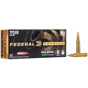 Federal GM308M2 Premium Gold Medal 308Win 175gr Sierra MatchKing BTHP 20 Per Box/10 Case Centerfire, Rifle Ammunition