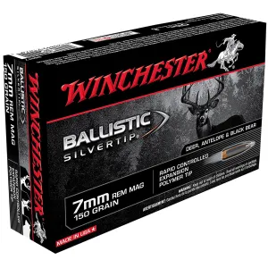 Winchester SBST7 Ballistic Silvertip 7mmRemMag 150gr Rapid Controlled Expansion Polymer Tip 20 Per Box/10 Case Centerfire, Rifle Ammunition