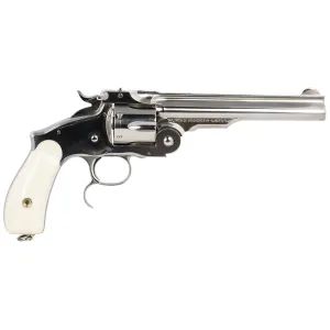Taylors & Company 550692 Russian 45 Colt (LC) Caliber with 6.50 in Barrel, 6rd Capacity Cylinder, Overall Nickel-Plated Finish Steel & Ivory Synthetic Grip , Revolver