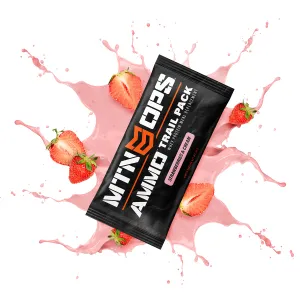 Mtn Ops 3106430320 Ammo Whey Protein Meal Replacement Strawberries & Cream Powder 19 Grams Proteint Single Packs 20 Per Pack