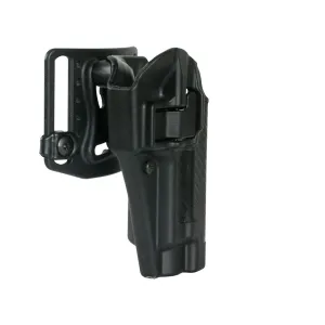 Blackhawk 410005BKR CQC SERPA Belt Holster Right Hand Black Carbon Fiber Sig Sauer 228/229/250 DC Belt Loop and Paddle
