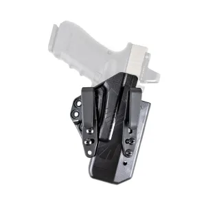 Raven Concealment Systems Eidolon Basic IWB Holster, Fits Glock 17/22/31, Ambidextrous, Black Kydex, with 1.5 in Overhook Struts EG17 AS BK BSC