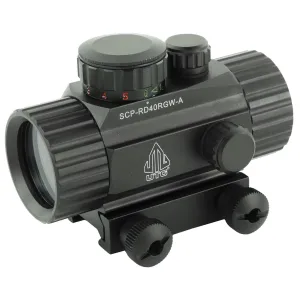Leapers, Inc. - UTG SWATFORCE Red Dot Sight, Fits Picatinny, New Generation, 4 in, Red/Green Dot Sight, with Integral Picatinny Mounting Deck, Black SCP-RD40RGW-A