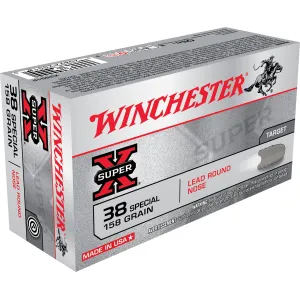 Winchester X38S1P Super X 38Special 158gr Lead Round Nose 50 Per Box/10 Case Centerfire, Handgun Ammunition