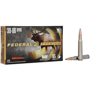 Federal P3006AD Premium 30-06Springfield 165gr Nosler Partition 20 Per Box/10 Case Centerfire, Rifle Ammunition