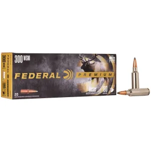 Federal P300WSMB Premium 300WSM 180gr Nosler Partition 20 Per Box/10 Case Centerfire, Rifle Ammunition