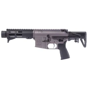 Maxim Defense Industries MD15, Semi-auto, Short Barreled Rifle, 556NATO, 5.5 in Barrel, Anodized Finish, Gray, Maxim Defense HATEBRAKE, SCW Stock System, M-LOK Free Float Handguard, ALG Combat Trigger, Reptilia Grip, 20 Rounds, 1 Mag MXM-48562
