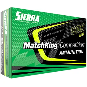 Sierra A220001 MatchKing Competition 308Win 168gr Sierra MatchKing BTHP 20 Per Box/10 Case Centerfire, Rifle Ammunition