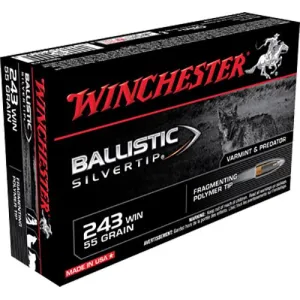 Winchester SBST243 Ballistic Silvertip 243Win 55gr Fragmenting Polymer Tip 20 Per Box/10 Case Centerfire, Rifle Ammunition