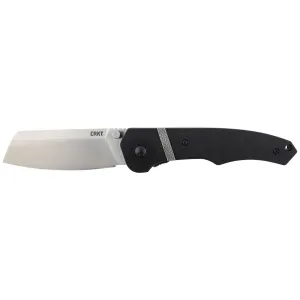 CRKT 7271 Ripsnort II 3.48 in Folding Cleaver Plain Satin 8Cr13MoV SS Blade/Black w/Stainless Inlay GRN/SS Handle Includes Pocket Clip, Knife