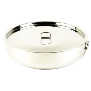 Pathfinder Folding Skillet and Lid, Stainless Steel Construction, Locking Folding Handle, 10 in Skillet PF10SK-102