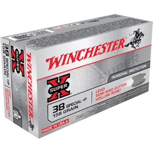 Winchester Ammo X38SPD Super X 38 Special +P 158 gr Lead Semi Wad Cutter Hollow Point 50 Per Box/ 10 Case