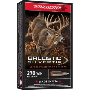 Winchester SBST270 Ballistic Silvertip 270Win 130gr Rapid Controlled Expansion Polymer Tip 20 Per Box/10 Case Centerfire, Rifle Ammunition