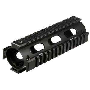 UTG Pro MTU001 Pro Quad Rail Handguard Drop-In Aluminum Black Anodized Hardcoat Picatinny Rail, For Carbine AR-15