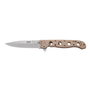 CRKT M1603BS M16 03BS 3.55 in Folding Spear Point Plain Satin 12C27 Sandvik Blade/Bronze 2Cr13 Stainless Handle Includes Pocket Clip