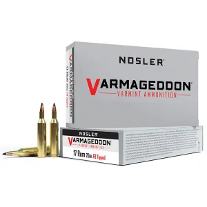 Nosler 65105 Varmageddon 17Rem 20gr Flat Base Tipped 20 Per Box/20 Case Centerfire, Rifle Ammunition