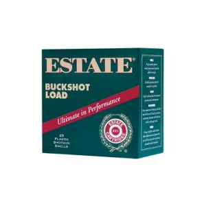 Federal Estate HV12BK2500, 12 Gauge, 2.75 in, 00 Buck, 9 Pellets, 25 Round Box HV12BK2500