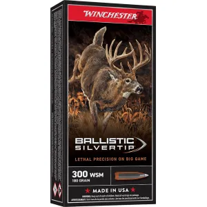 Winchester SBST300SA Ballistic Silvertip 300WSM 180gr Rapid Controlled Expansion Polymer Tip 20 Per Box/10 Case Centerfire, Rifle Ammunition