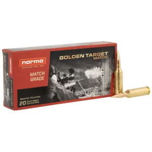 Norma Ammunition 10166462 Dedicated Precision Golden Target Match 6.5PRC 143gr Hollow Point Boat Tail 20 Per Box/10 Case, Centerfire Rifle Ammo