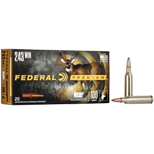 Federal Premium, 243 Win, 100 Grain, Nosler Partition, 20 Round Box P243E