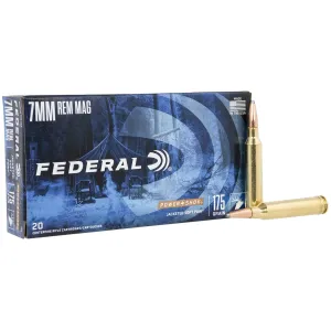 Federal 7RB Power-Shok 7mmRemMag 175gr Jacketed Soft Point 20 Per Box/10 Case Centerfire, Rifle Ammunition