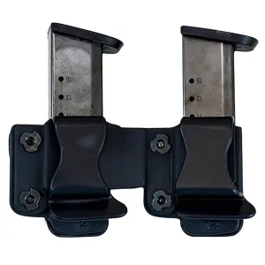 Comp-Tac C62323000LBKN Twin Mag Pouch Double Black Kydex Belt Clip Compatible w/ HK Belts 1.50 in Wide Right Hand