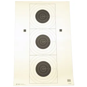 Action Target SR-21C Three Bulls-Eye, Training Target, Cream and Black, 10.5 inx10.5 in, 100 Per Box SR-21C3A-100