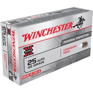 Winchester Ammo X25AXP Super X 25 ACP 45 gr Expanding Point 50 Per Box/ 10 Case