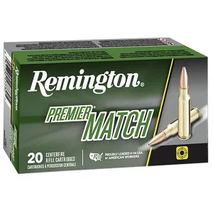 Remington 21486 Premier Match 308Win 175gr Sierra MatchKing BTHP 20 Per Box/10 Case Centerfire, Rifle Ammunition