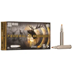 Federal P300WTT2 Premium 300Win Mag 165gr Trophy Bonded Tip 20 Per Box/10 Case Centerfire, Rifle Ammunition