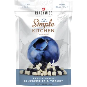ReadyWise SK05912 Simple Kitchen Freeze Dried Fruit Blueberries & Yogurt 1 Serving Pouch 6 Per Case