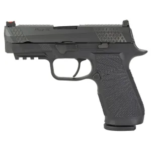 Wilson Combat Wilson Combat P320 Carry, Semi-auto, Striker Fired, Carry, Polymer Frame Pistol, 9MM, 3.9 in Barrel, DLC Finish, Black, Curved Trigger, Fiber Optic Front Sight, 17 Rounds, 2 Mags SIG-WCP320C-9BATC
