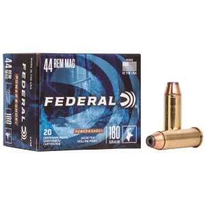 Federal C44B Power-Shok 44RemMag 180gr Jacketed Hollow Point 20 Per Box/25 Case Centerfire, Handgun Ammunition
