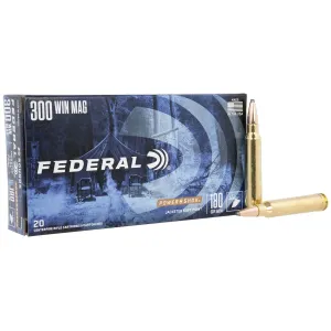 Federal 300WBS Power-Shok 300WinMag 180gr Jacketed Soft Point 20 Per Box/10 Case Centerfire, Rifle Ammunition