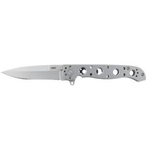 CRKT M1603SS M16 03SS 3.54 in Folding Spear Point Plain Bead Blasted 12C27 Sandvik Blade/Stainless Steel Handle Includes Pocket Clip, Knife