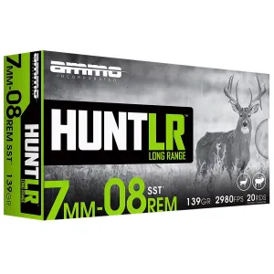 Ammo Inc 7MM08139SSTA20 Hunt Long Range 7mm-08Rem 139gr Super Shock Tip 20 Per Box/10 Case, Centerfire Rifle Ammo