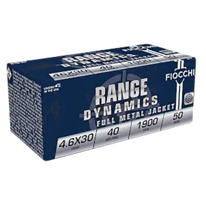 Fiocchi 46EXA Range Dynamics 4.6x30mmH&K 40gr Full Metal Jacket 50 Per Box/20 Case Centerfire, Rifle Ammunition