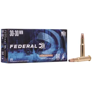 Federal 3030A Power-Shok 30-30Win 150gr Jacketed Soft Point 20 Per Box/10 Case Centerfire, Rifle Ammunition