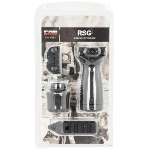 FAB Defense FXRSGB RSG Rubberized Stout Foregrip w/Waterproof Storage Compartment 180 Rotation For Usage Black Polymer