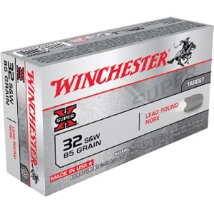 Winchester Ammo X32SWP Super X 32 S&W 85 gr Lead Round Nose 50 Per Box/ 10 Case