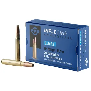 PPU PP9362 Metric 9.3mmx62Mauser 285gr Soft Point 20 Per Box/10 Case Centerfire, Rifle Ammunition
