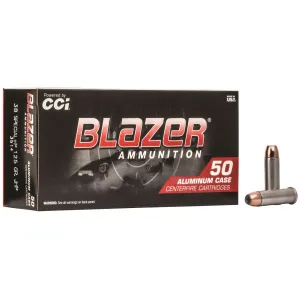 CCI 3514 Blazer 38Special +P 125gr Jacketed Hollow Point 50 Per Box/20 Case Centerfire, Handgun Ammunition