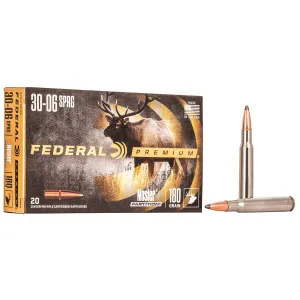 Federal P3006F Premium 30-06Springfield 180gr Nosler Partition 20 Per Box/10 Case Centerfire, Rifle Ammunition