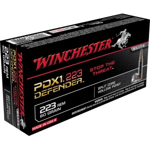 Winchester Ammo S223RPDB PDX1 Defender 223 Rem 60 gr Split Core Hollow Point 20 Per Box/ 10 Case