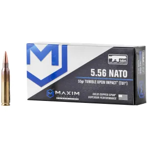 Maxim Defense SBA Short Barrel Ammunition MXM-49000, 556NATO, 55 Grain