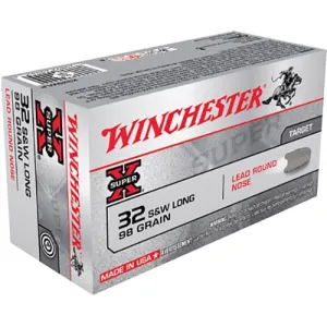 Winchester Ammo X32SWLP Super X 32 S&W Long 98 gr Lead Round Nose 50 Per Box/ 10 Case