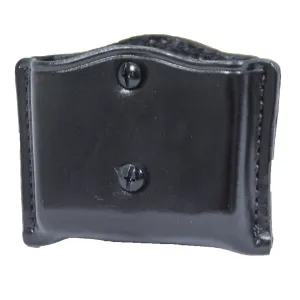 Don Hume Snap-On Double Magazine Pouch, Fits Double Stack Magazines, Black Leather D873156