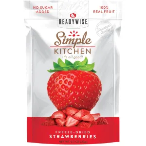 ReadyWise SK05006 Simple Kitchen Freeze Dried Fruit Strawberry 1 Serving Pouch 6 Per Case