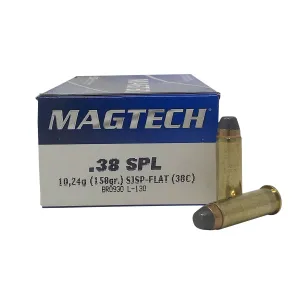 Magtech 38C Range/Training 38Special 158gr Semi Jacketed Soft Point Flat 50 Per Box/20 Case Centerfire, Handgun Ammunition